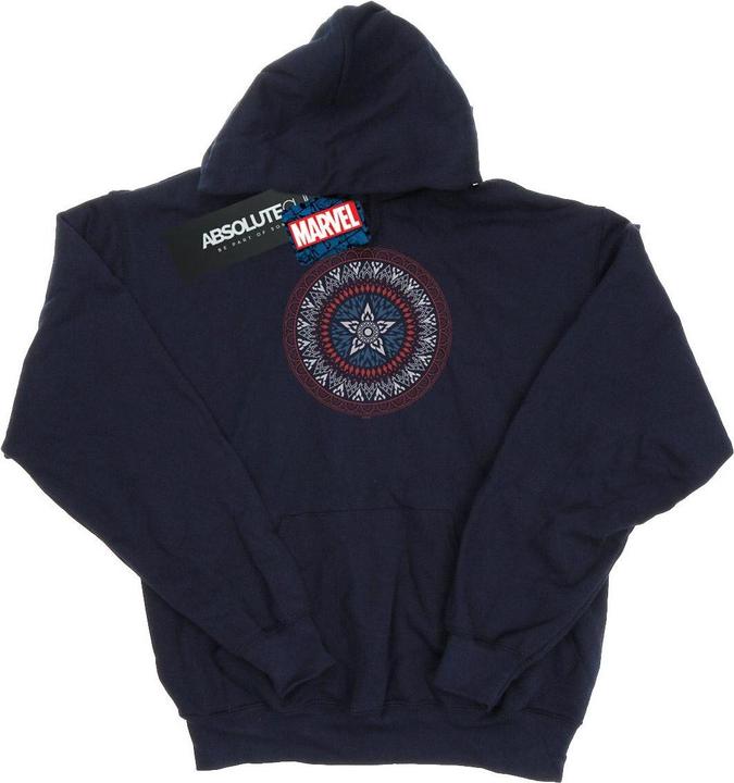 Actual product image Womens/Ladies Captain America Ornamental Shield Hoodie (S)