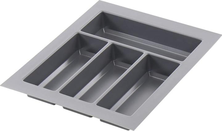 Agoform Cutlery tray Classico shortenable 440x340x50.5mm, plastic slate grey