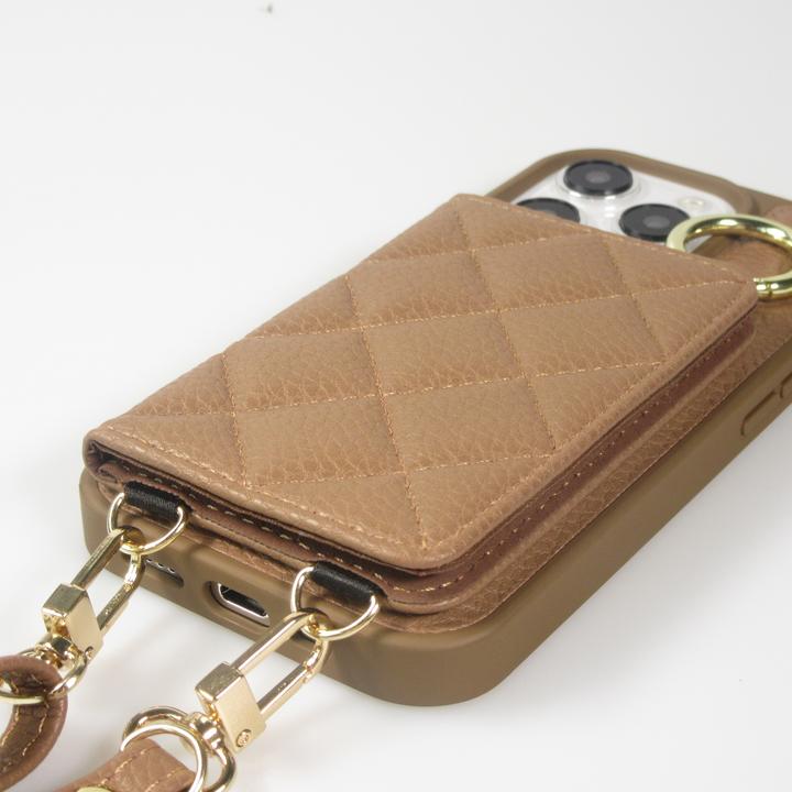 Image du produit PhoneLook Coque Cuir matelassé avec miroir et compartiment carte inclus grande lanière amovible (Apple iPhone 15 Pro)