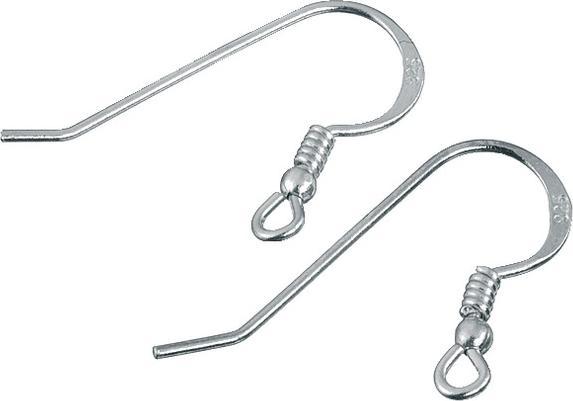 Pracht Ohrhaken mit Feder, 925erSterling-Silber, 2Stk. (Sterling-Silber)
