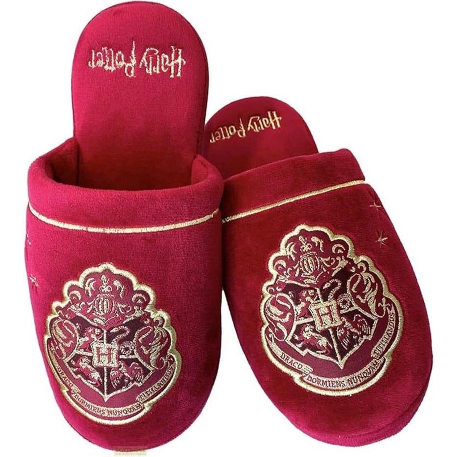 Groovy, Damen, Hausschuhe, Harry Potter Hausschuhe Hogwarts Gold on Burgundy EU 38-43, Rot, (38, 39, 40, 41, 42, 43)