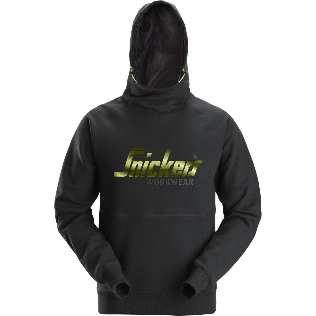 Snickers Workwear, Uomini, Felpa + Maglione, Snickers 2845 Logo Hoodie - Zwart - XXL, Nero, (XXL)