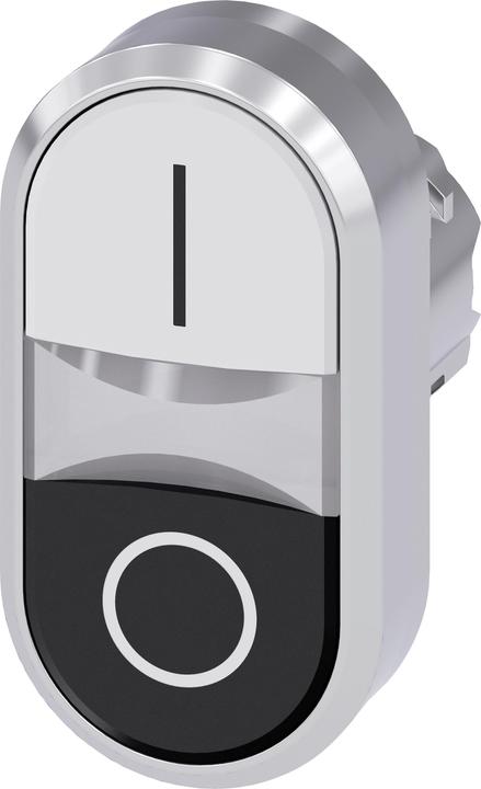 Actual product image Siemens SIRIUS ACT double pushbutton front element metal, high gloss, white/black