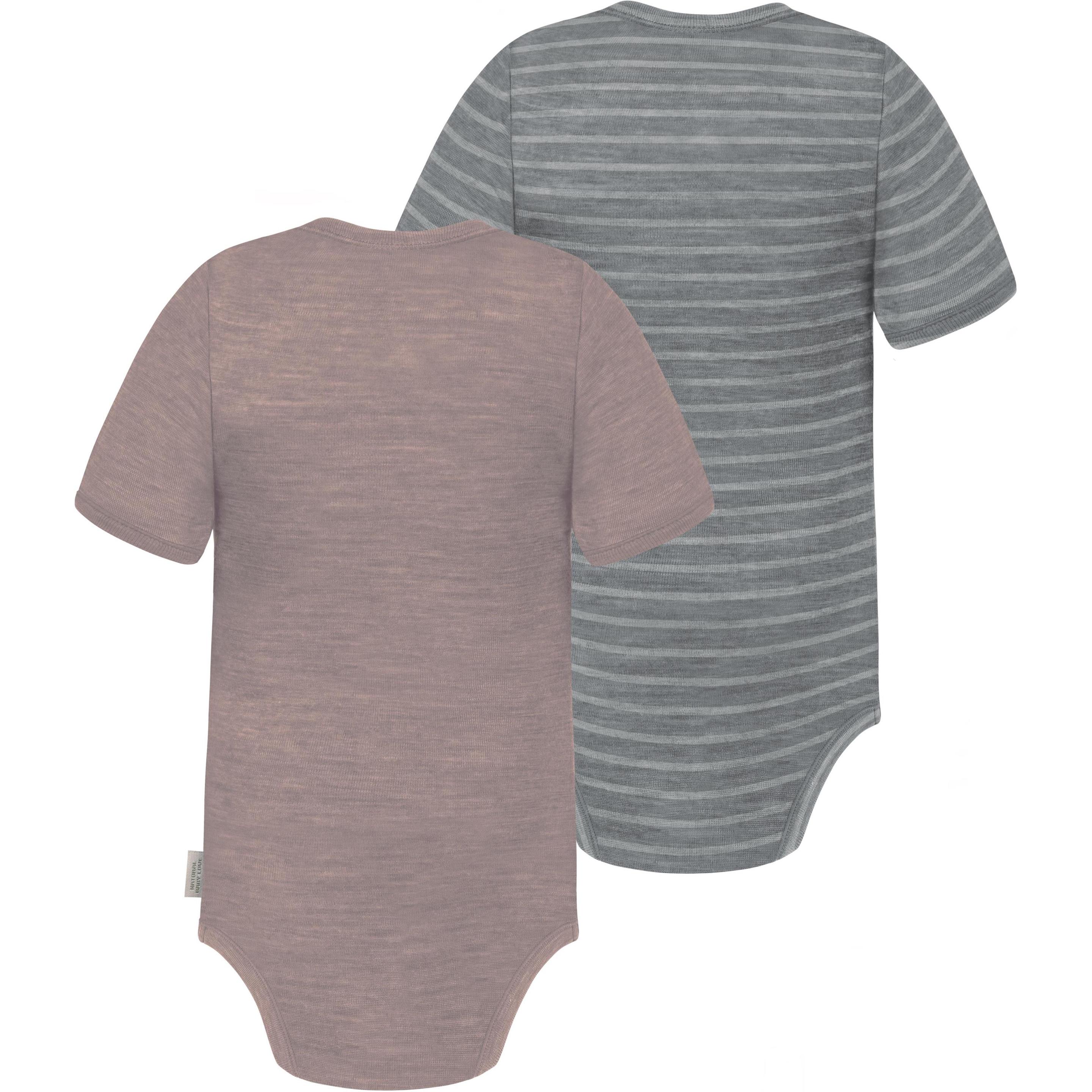 Thumbnail - Normani, Herren, Body, 2er Set Baby Merino Body Kurzarm „Tauranga" - 9293, Rosa, (74)