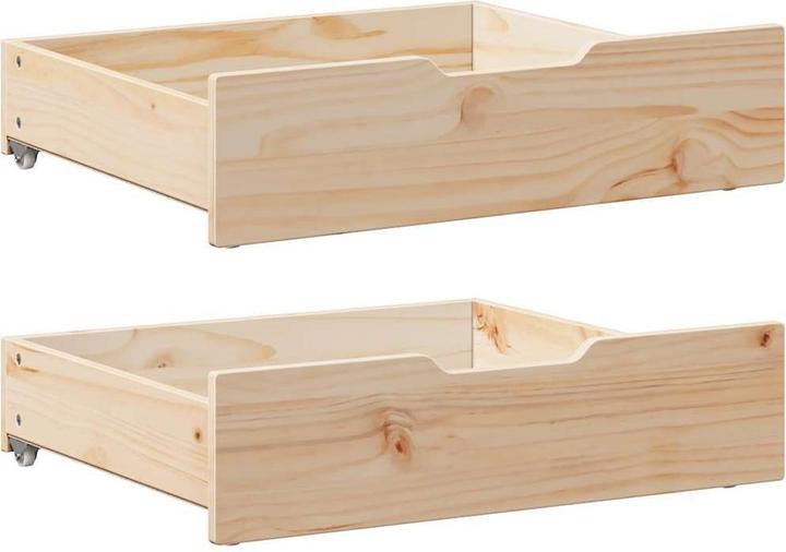 Produktbild vidaXL Kinderbett Hausbett Holzbett mit Schubladen 80x160cm Massivholz Kiefer (80 x 160 cm)
