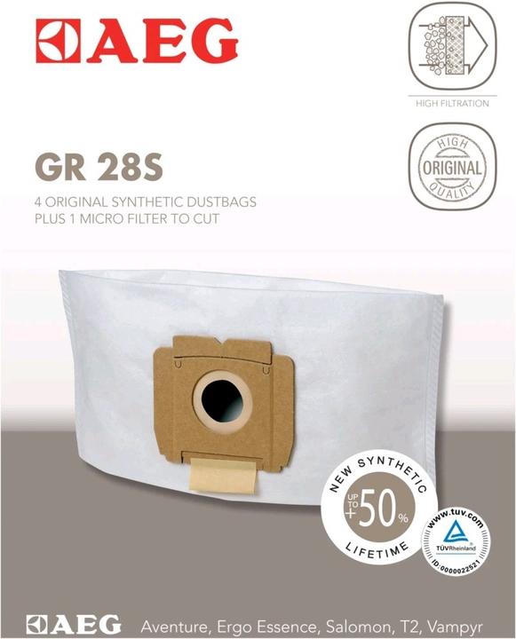 Produktbild Electrolux GR28S Staubsaugerbeutel (4 Synthetik Staubbeutel, 1 Mikrofilter, optimale Filtration (4x)
