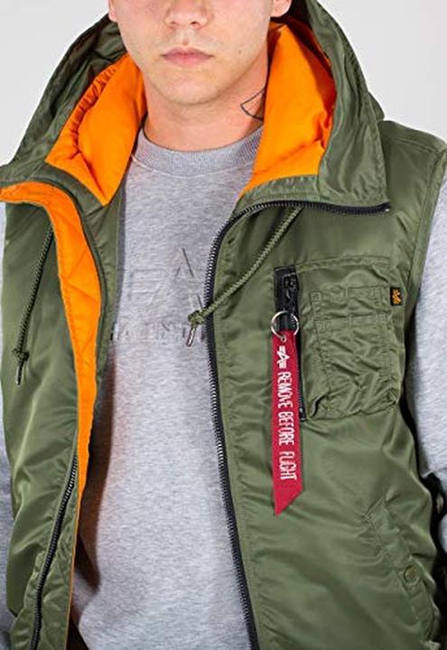 Image du produit Alpha Industries Veste MA-1 avec capuche, poche utilitaire et doublure orange (S)