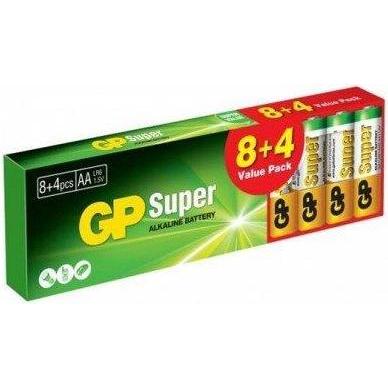 GP Batteries Batterie Gp Super Alk AA 12pz. (12 pz., Specifico del dispositivo), Batterie + pile