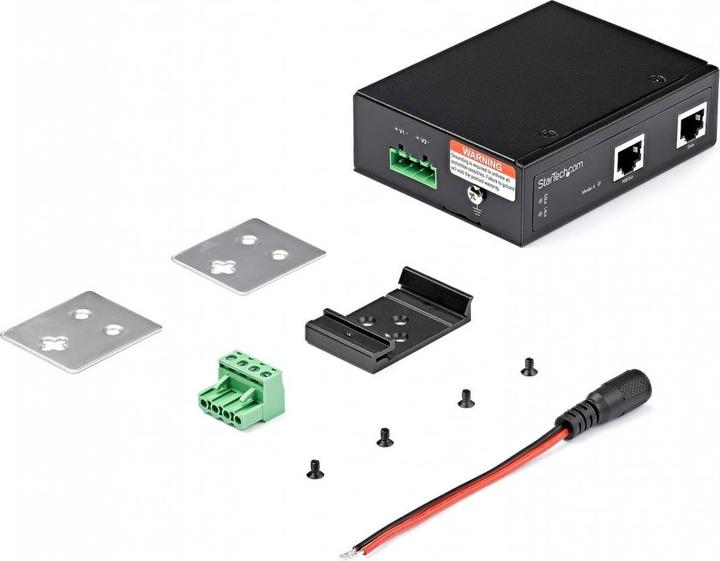 Actual product image StarTech .com Industrial Gigabit Ethernet PoE Injector (802.3at (PoE+), 30 W)