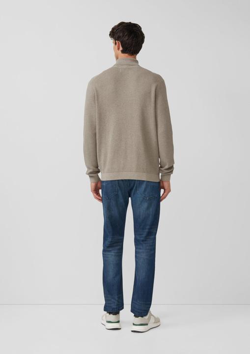 Produktbild s.Oliver Strickpullover Strukturmikx-Pullover aus reiner Baumwolle mit Rollkragen (L)