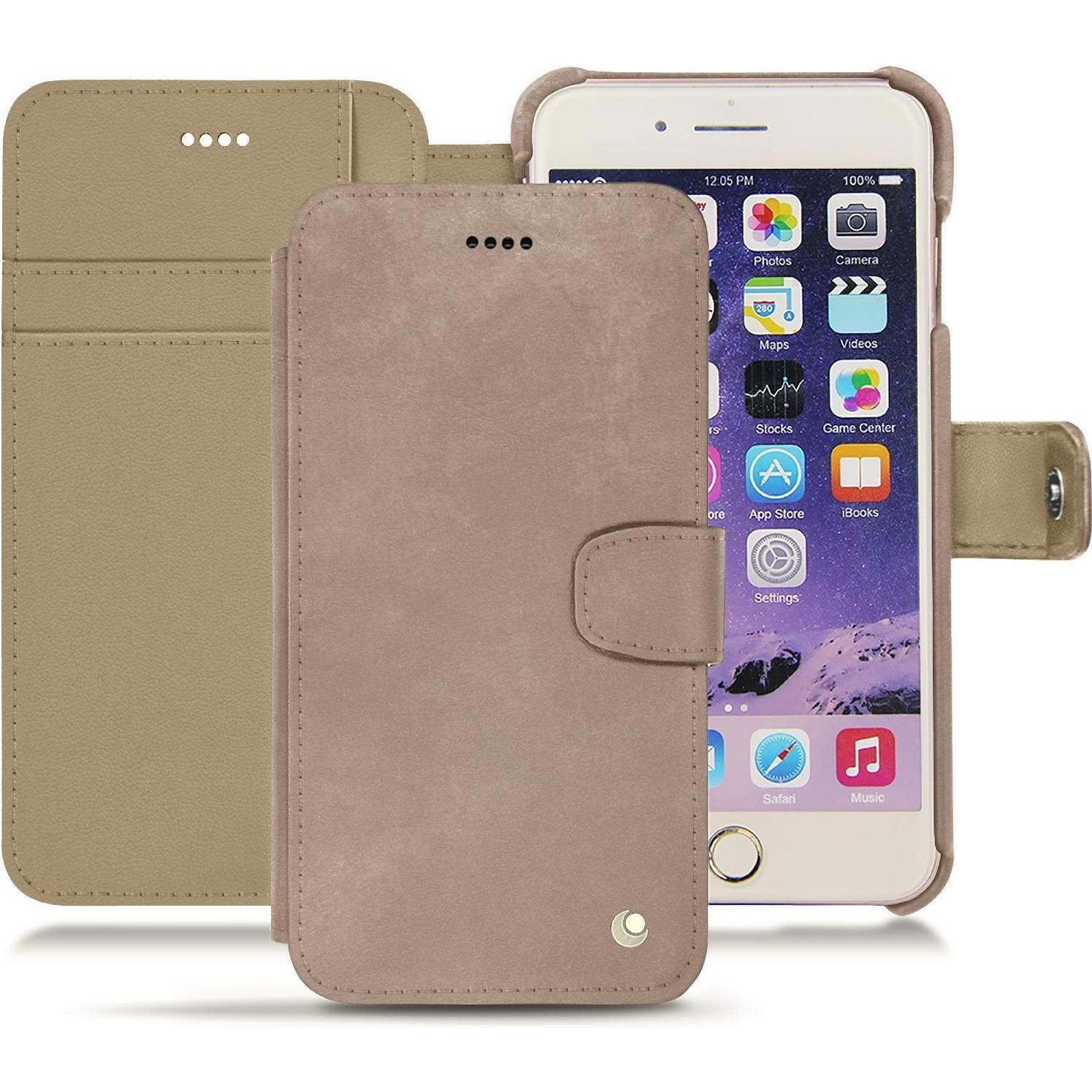 Noreve Lederschutzhülle Wallet (Apple iPhone 7 Plus), Smartphone Hülle, Grün