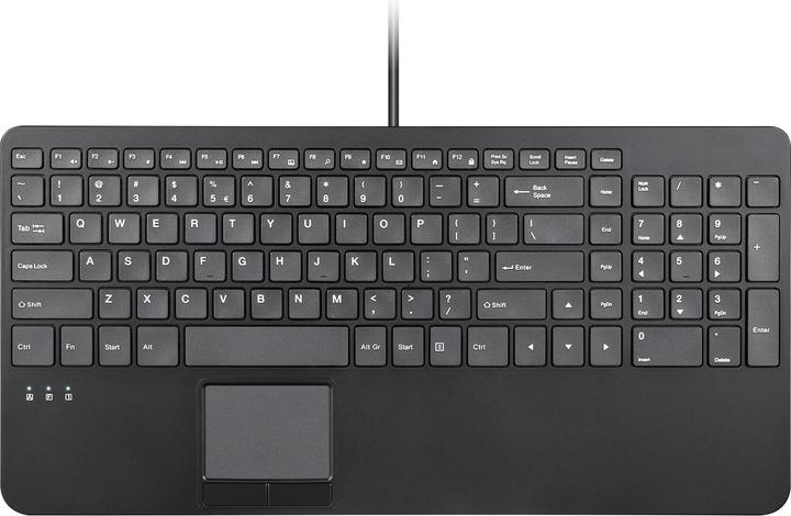 Actual product image Perixx PERIBOARD-534 H EN, wired USB keyboard - with touchpad and 2x hubs (DE, Cable)