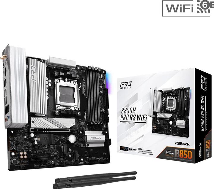 Actual product image AsRock B850M Pro RS WiFi (AM5, AMD B850, mATX)