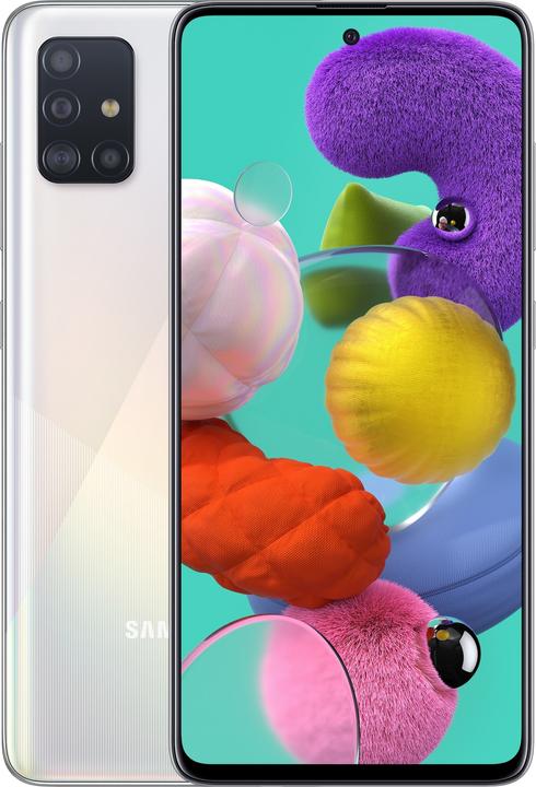Produktbild Samsung Galaxy A51 (128 GB, Prism Crush White, 6.50", Dual SIM + SD, 48 Mpx, 4G)