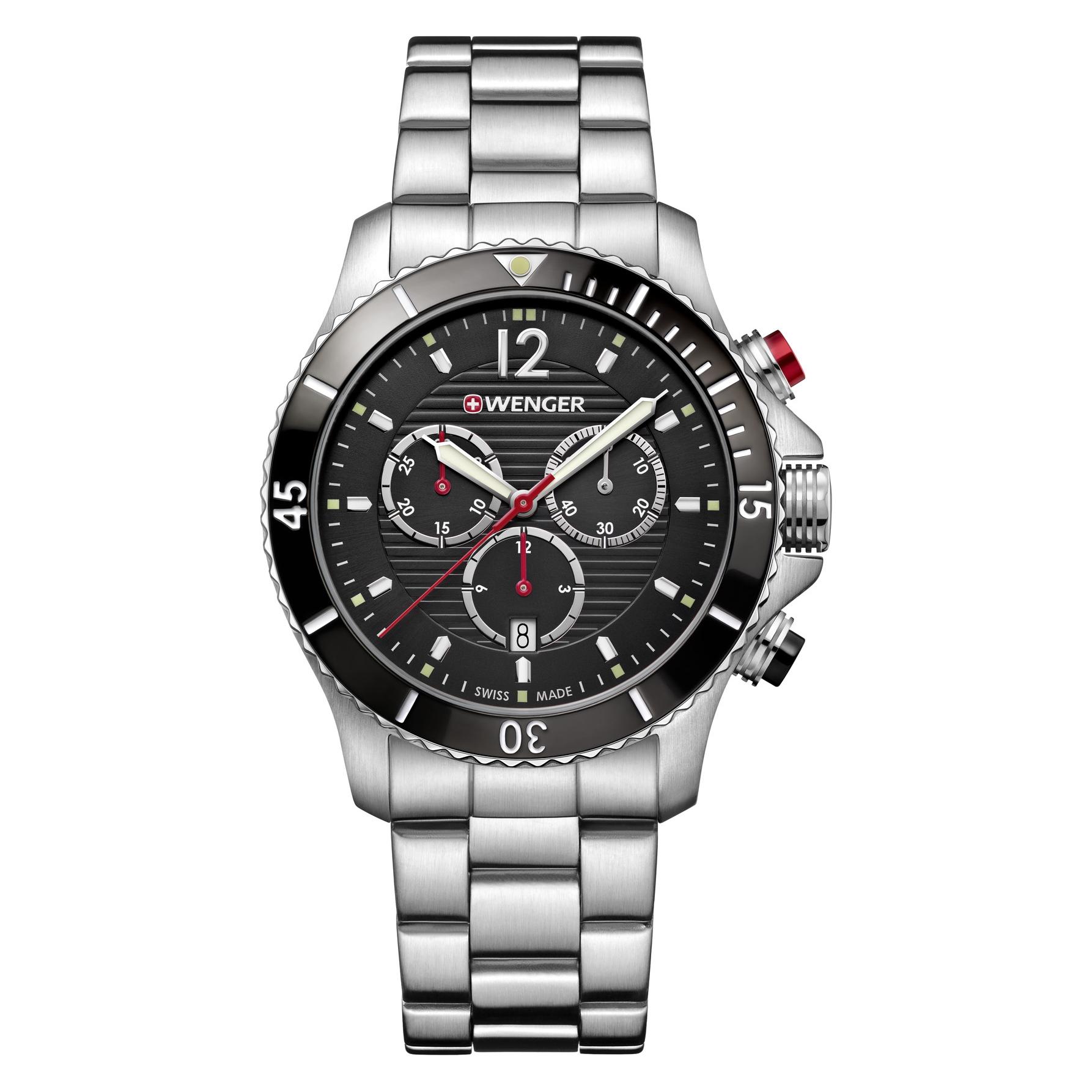 Wenger, Armbanduhr, Seaforce, Schwarz, (Analoguhr, Taucheruhr, 43 mm)