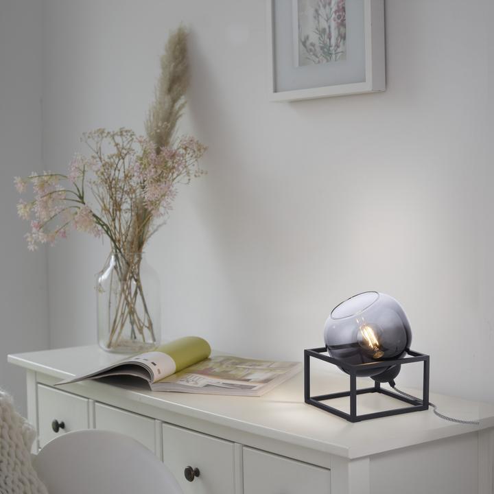 Produktbild Just Light ZEA Tischleuchte E27 max.25W Schwarz/Rauchfarben 15423-18 (E27)