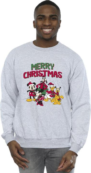 Actual product image Disney Mens Mickey Mouse Merry Christmas Characters Sweatshirt (XL)