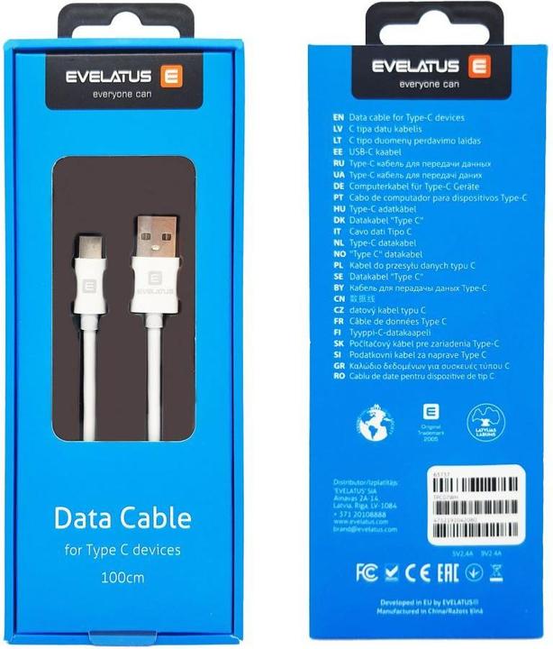 Actual product image Evelatus Data Cable for Type-C devices,TPC07 (1 m, USB 3.2 Gen 1)