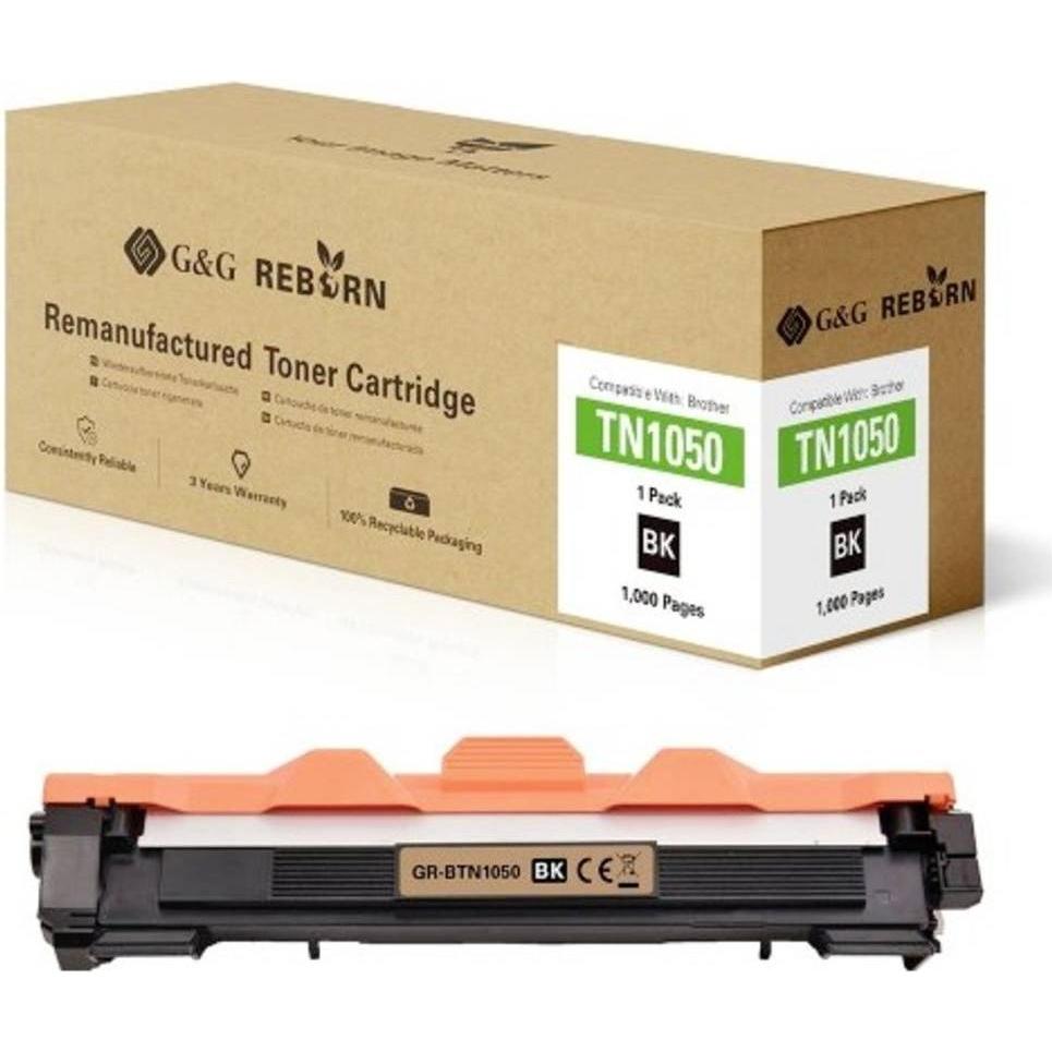 G&G, Toner, Toner ersetzt Brother TN-1050 Kompatibel Schwarz 1000 Seiten Reborn remanuf
