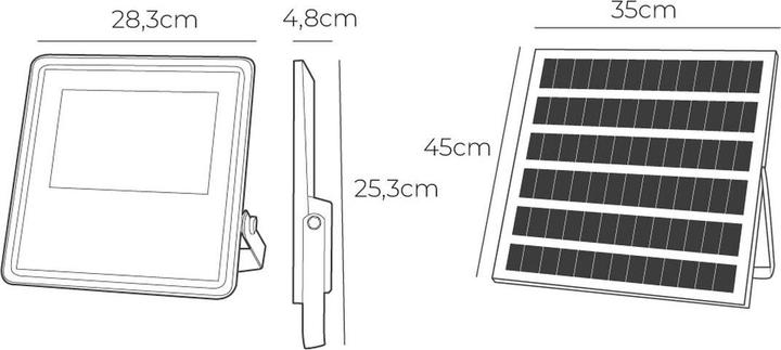 Actual product image EDM Slim solar projector spotlight 400 w 3500 lm 6500 k cold light (3500 lm, IP65)