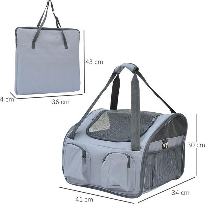 Produktbild Swisshandel24 Transportbox Tragetasche 41 x 34 x 30cm Oxford Gewebe grau (Hund, Faltbar)