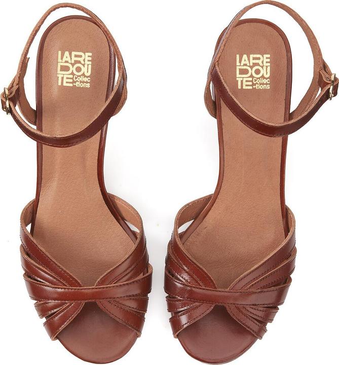 Actual product image La Redoute Collections Leather sandals with medium heel (37)