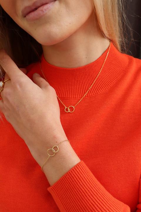 Image du produit Tara Style Two Circles Twisted Set (waterproof) (Acier inoxydable 18k plaqué or, 100% résistant à l'eau)