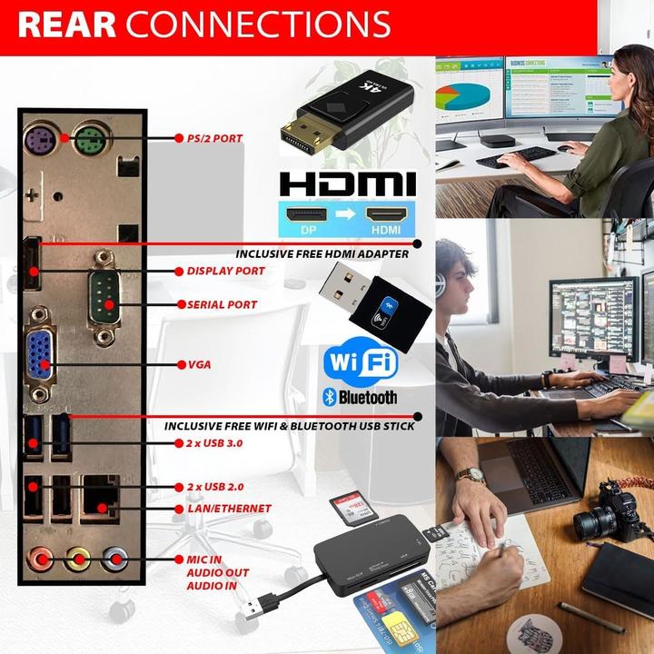 Actual product image GMR Ultra Slim i7 Office PC with 16GB RAM, 512GB SSD, DVD±RW, USB 3, Windows 11 Pro, WiFi Bluetooth (512 GB, 16 GB)