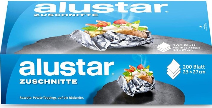 Actual product image Alustar Foil blanks, silver/silver, dispenser of 200 sheets à 27x23 cm (1 x)