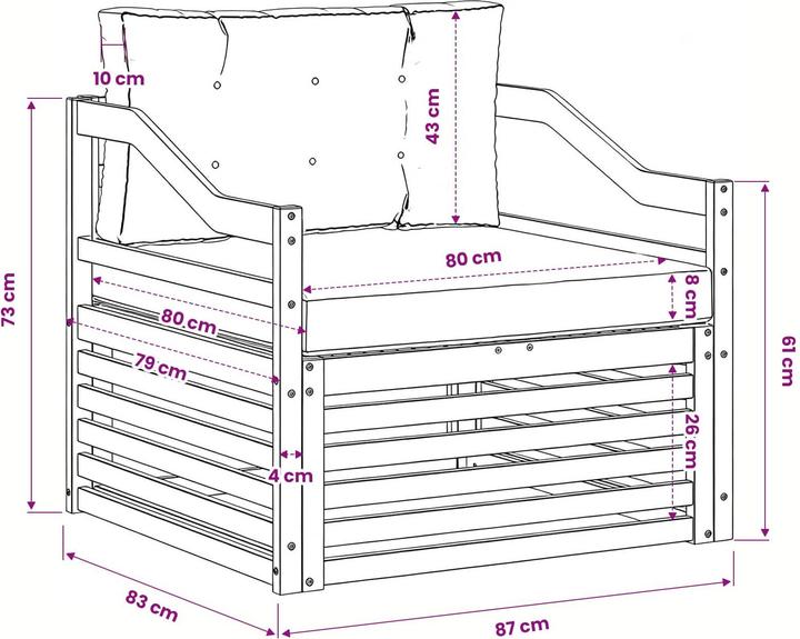 Produktbild vidaXL Outdoor-Sofa