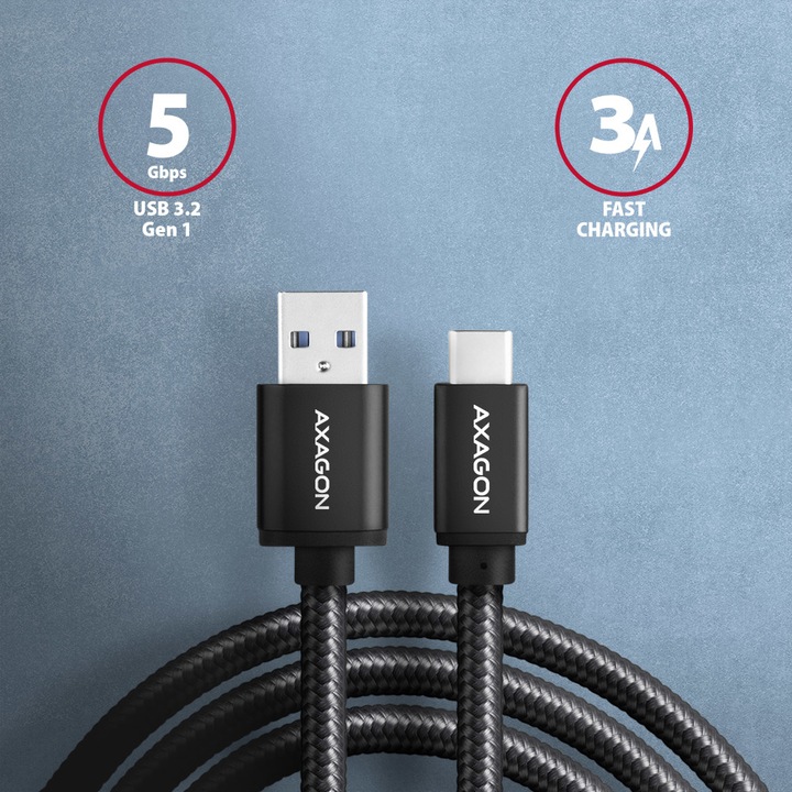 Produktbild Axagon USB A — USB C (2 m, USB 3.2 Gen 1)