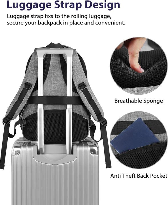 Produktbild Matein Laptop-Rucksack mit USB & Anti-Diebstahl-Funktion