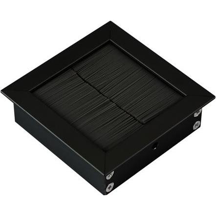 TecLines, Kabelschutz + Kabelführung, TKB001B Tisch Kabeldurchlass geteilte Bürstendichtung, schwarz (Kabeldurchlass)