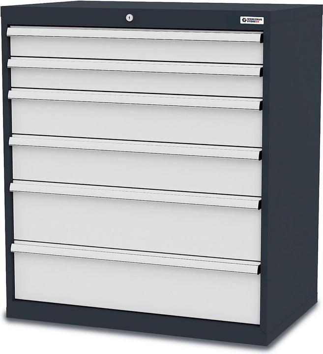Produktbild Werkzeugstore24 Schubladenschrank Schubladen: 2 x 100 2 x 150 2 x 200 B x T x H 900 x 575 x 1020 mm - -100325 (90 cm, 102 cm)