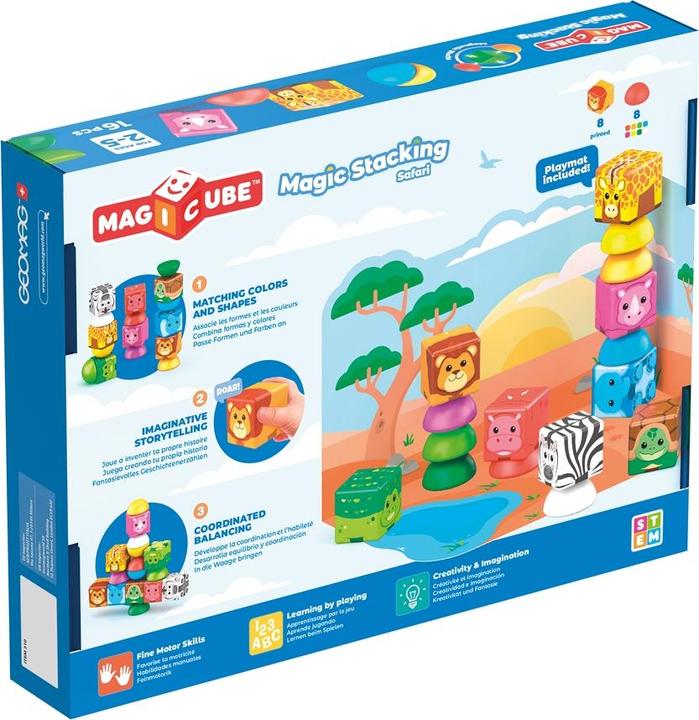 Actual product image Geomag Magicube Blocks Stacking Safari 16 Teile