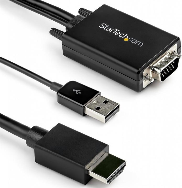Immagine prodotto StarTech .com 2 m (6.6 ft.) cavo adattatore da VGA a HDMI con USB Audio (2 m, USB, VGA, HDMI, 1.4)