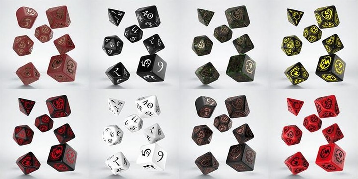 Actual product image Q Workshop SDRA02 - Dragons dice set: white and black (7 pieces)