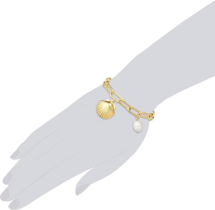Actual product image Lulu & Jane Shell metal alloy shell pearl yellow gold 19.0 cm - 33542 (19 cm, Metal alloy)