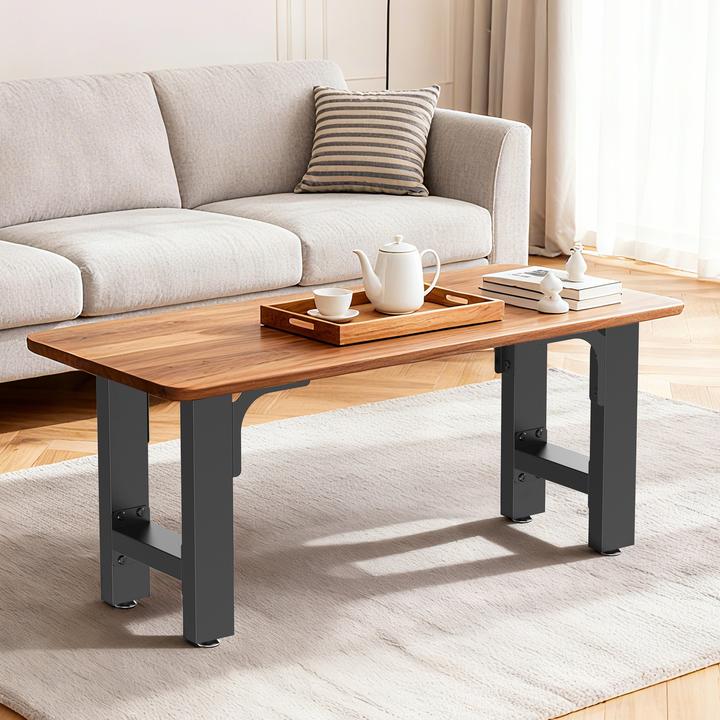 Actual product image Wiltec Industrial Square Table Legs Powder-coated Black 64x40cm for Tables Benches and Desks