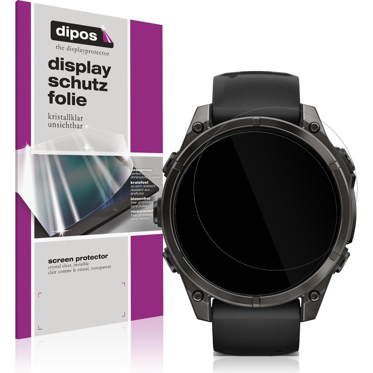 Dipos Schutzfolie Klar für Garmin Tactix 8 51mm AMOLED, Smartwatch Schutzfolie, Transparent