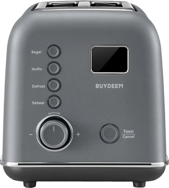 Productafbeelding Buydeem Toster 2 Slice Automatic Metalen Broodrooster, model DT730E, kleur Inktgrijs, EU