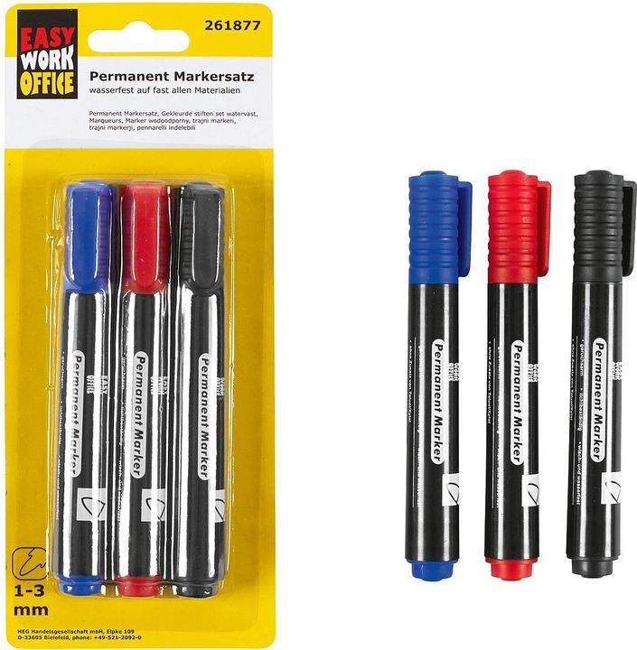 3 Pennarelli Indelebili STANLEY FATMAX - Rosso, Blu, Nero Per Segnare Su Qualsiasi Superficie