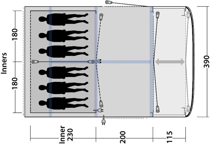 Actual product image Outwell Roseville 6SA (Tunnel tent, 34.50 kg, 6 persons)