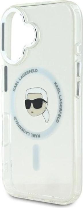 Actual product image Karl Lagerfeld KLHMP16MHLSKIH iPhone 16 Plus 6.7" biały/white hardcase IML Metal Karl Head MagSafe (Apple iPhone 16 Plus)