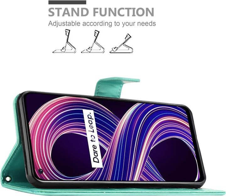 Image du produit Cadorabo Housse Flower Book pour Realme 8 5G / V13 / Q3 / Q3i / Narzo 30 5G (Realme Narzo 30 5G, Realme Q3i 5G, Realme V13)