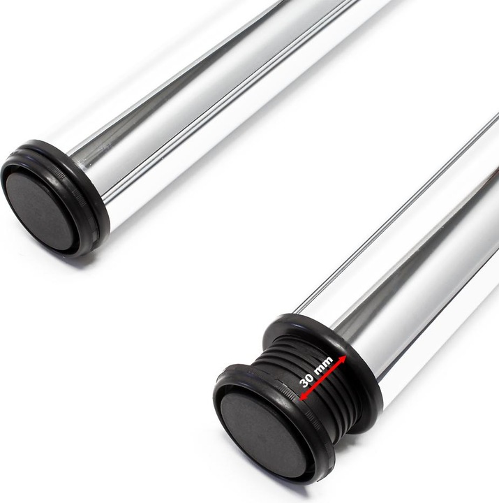 Actual product image Wiltec Stainless Steel Table legs set of 4 Chrome Furniture foot adjustable Ø60mm 870mm