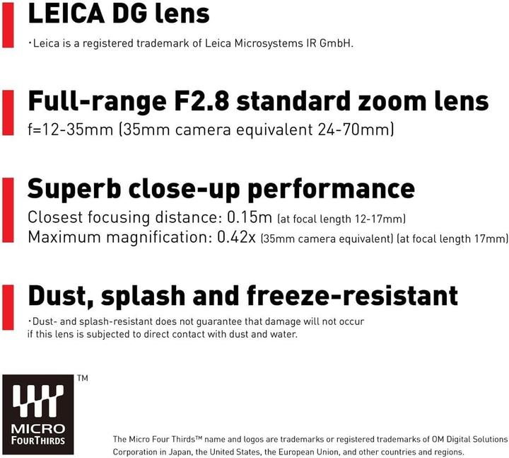 Produktbild Panasonic Leica DG 12-35mm F2.8 OIS (Micro Four Thirds, Micro Four Thirds)