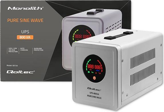 Produktbild Qoltec 50720 UPS 800VA 560W (800 VA, 560 W, Line-Interaktiv USV)