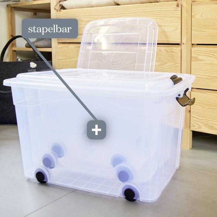 Produktbild Siena Home 3 er Set Aufbewahrungsbox 60 l mit Rollen (61 x 45 x 36 cm, 60 l)