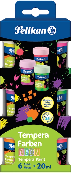 Produktbild Pelikan Tempera-Farben (6 Farben neon, 20 ml)